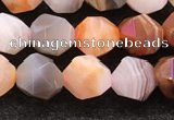 CAA4575 15.5 inches 6mm faceted nuggets mixed botswana agate beads