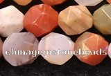 CAA4576 15.5 inches 8mm faceted nuggets mixed botswana agate beads