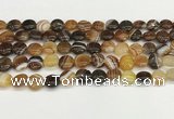 CAA4580 15.5 inches 10mm flat round banded agate beads wholesale