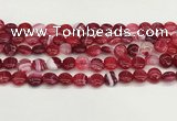 CAA4583 15.5 inches 10mm flat round banded agate beads wholesale