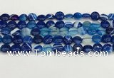 CAA4585 15.5 inches 10mm flat round banded agate beads wholesale