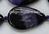 CAA459 15.5 inches 24*40mm flat teardrop agate druzy geode beads