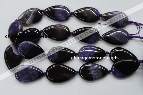 CAA459 15.5 inches 24*40mm flat teardrop agate druzy geode beads