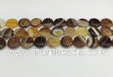 CAA4596 15.5 inches 14mm flat round banded agate beads wholesale