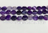 CAA4597 15.5 inches 14mm flat round banded agate beads wholesale