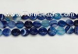 CAA4601 15.5 inches 14mm flat round banded agate beads wholesale