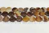 CAA4612 15.5 inches 18mm flat round banded agate beads wholesale