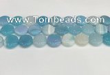 CAA4616 15.5 inches 18mm flat round banded agate beads wholesale