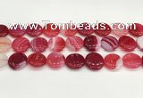 CAA4623 15.5 inches 20mm flat round banded agate beads wholesale