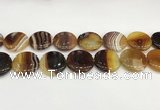 CAA4628 15.5 inches 25mm flat round banded agate beads wholesale