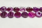 CAA4630 15.5 inches 25mm flat round banded agate beads wholesale