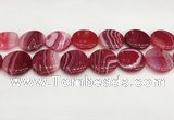 CAA4631 15.5 inches 25mm flat round banded agate beads wholesale