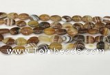 CAA4645 15.5 inches 10*14mm oval banded agate beads wholesale