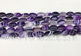 CAA4646 15.5 inches 10*14mm oval banded agate beads wholesale