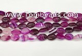 CAA4647 15.5 inches 10*14mm oval banded agate beads wholesale