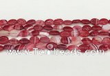 CAA4648 15.5 inches 10*14mm oval banded agate beads wholesale