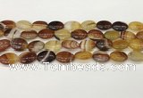 CAA4653 15.5 inches 12*16mm oval banded agate beads wholesale