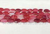 CAA4656 15.5 inches 12*16mm oval banded agate beads wholesale