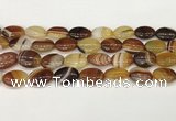 CAA4661 15.5 inches 13*18mm oval banded agate beads wholesale