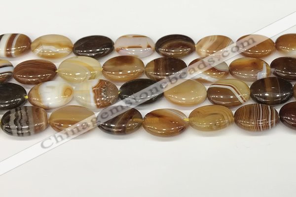 CAA4669 15.5 inches 15*20mm oval banded agate beads wholesale