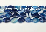 CAA4674 15.5 inches 15*20mm oval banded agate beads wholesale