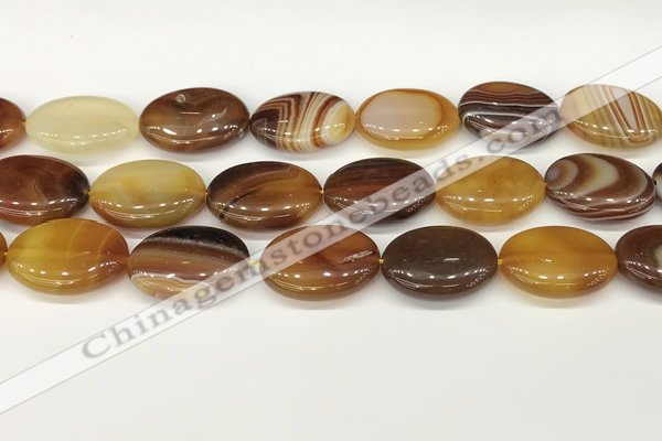 CAA4677 15.5 inches 18*25mm oval banded agate beads wholesale