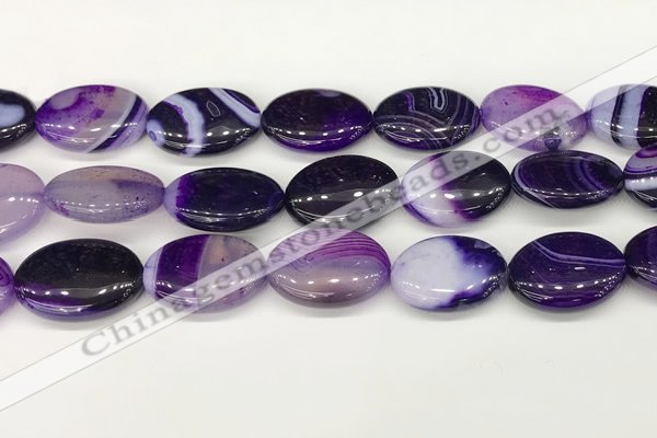 CAA4678 15.5 inches 18*25mm oval banded agate beads wholesale