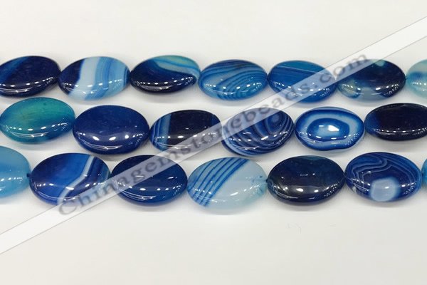 CAA4682 15.5 inches 18*25mm oval banded agate beads wholesale