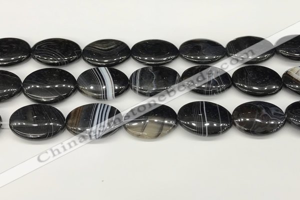 CAA4683 15.5 inches 18*25mm oval banded agate beads wholesale