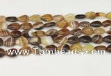 CAA4686 15.5 inches 10*14mm flat teardrop banded agate beads wholesale