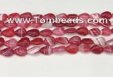 CAA4689 15.5 inches 10*14mm flat teardrop banded agate beads wholesale