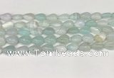 CAA4690 15.5 inches 10*14mm flat teardrop banded agate beads wholesale