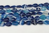 CAA4691 15.5 inches 10*14mm flat teardrop banded agate beads wholesale