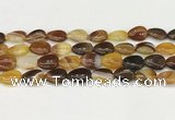 CAA4694 15.5 inches 12*16mm flat teardrop banded agate beads wholesale