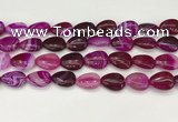 CAA4696 15.5 inches 12*16mm flat teardrop banded agate beads wholesale