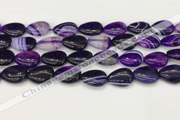 CAA4703 15.5 inches 13*18mm flat teardrop banded agate beads wholesale