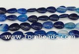 CAA4707 15.5 inches 13*18mm flat teardrop banded agate beads wholesale