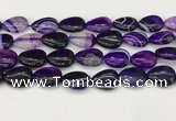 CAA4711 15.5 inches 15*20mm flat teardrop banded agate beads wholesale