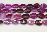 CAA4712 15.5 inches 15*20mm flat teardrop banded agate beads wholesale