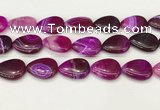 CAA4720 15.5 inches 18*25mm flat teardrop banded agate beads wholesale