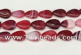 CAA4721 15.5 inches 18*25mm flat teardrop banded agate beads wholesale