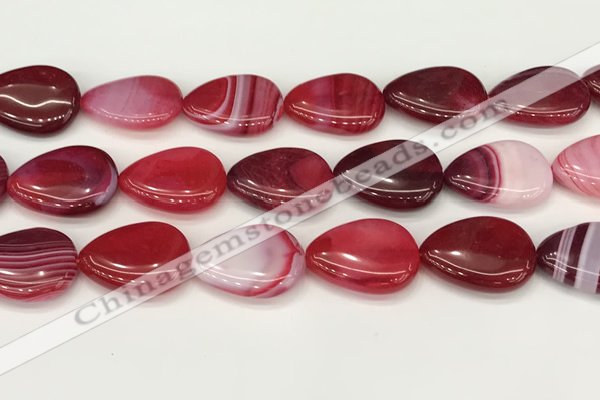 CAA4721 15.5 inches 18*25mm flat teardrop banded agate beads wholesale