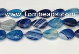 CAA4723 15.5 inches 18*25mm flat teardrop banded agate beads wholesale