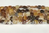 CAA4726 15.5 inches 10*10mm square banded agate beads wholesale