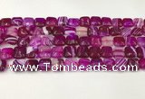 CAA4728 15.5 inches 10*10mm square banded agate beads wholesale