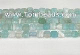 CAA4730 15.5 inches 10*10mm square banded agate beads wholesale