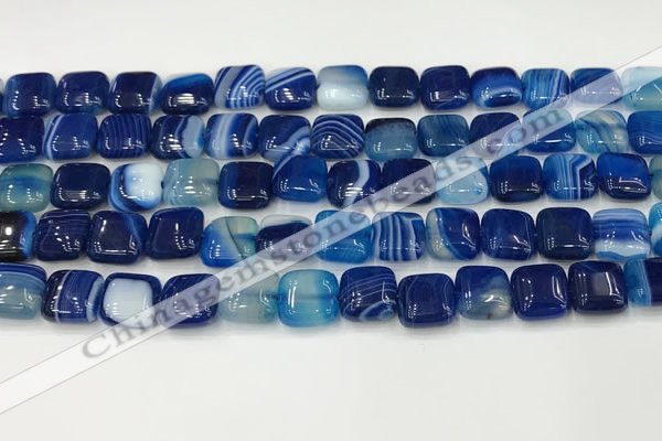 CAA4731 15.5 inches 10*10mm square banded agate beads wholesale