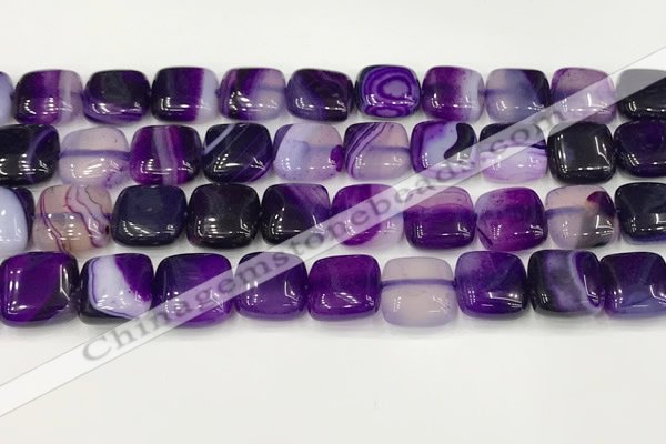 CAA4735 15.5 inches 12*12mm square banded agate beads wholesale