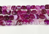 CAA4736 15.5 inches 12*12mm square banded agate beads wholesale