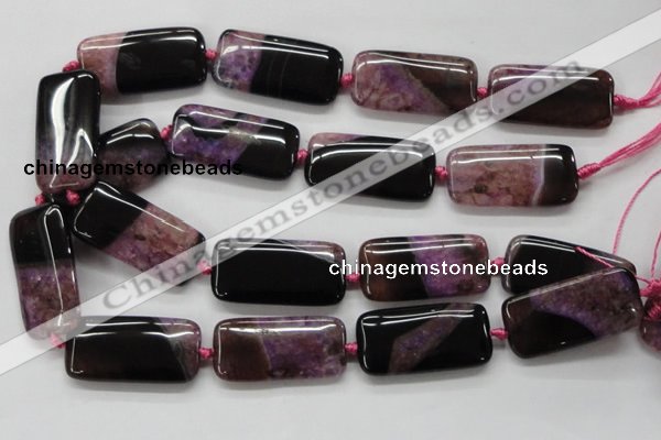 CAA474 15.5 inches 20*40mm rectangle agate druzy geode beads